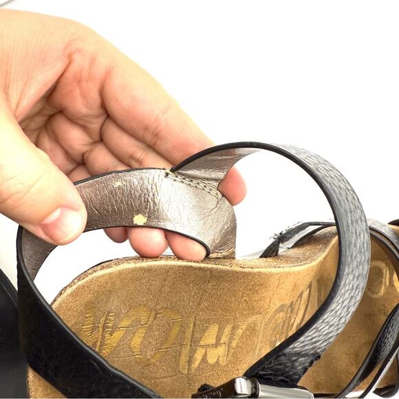 Sam Edelman Black Leather Nelson Wedge 8.5 - Picture 9 of 16